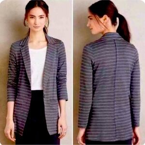 Anthropologie DOLAN Left Coast Women’s Striped Blazer Jacket XS Gray White Knit